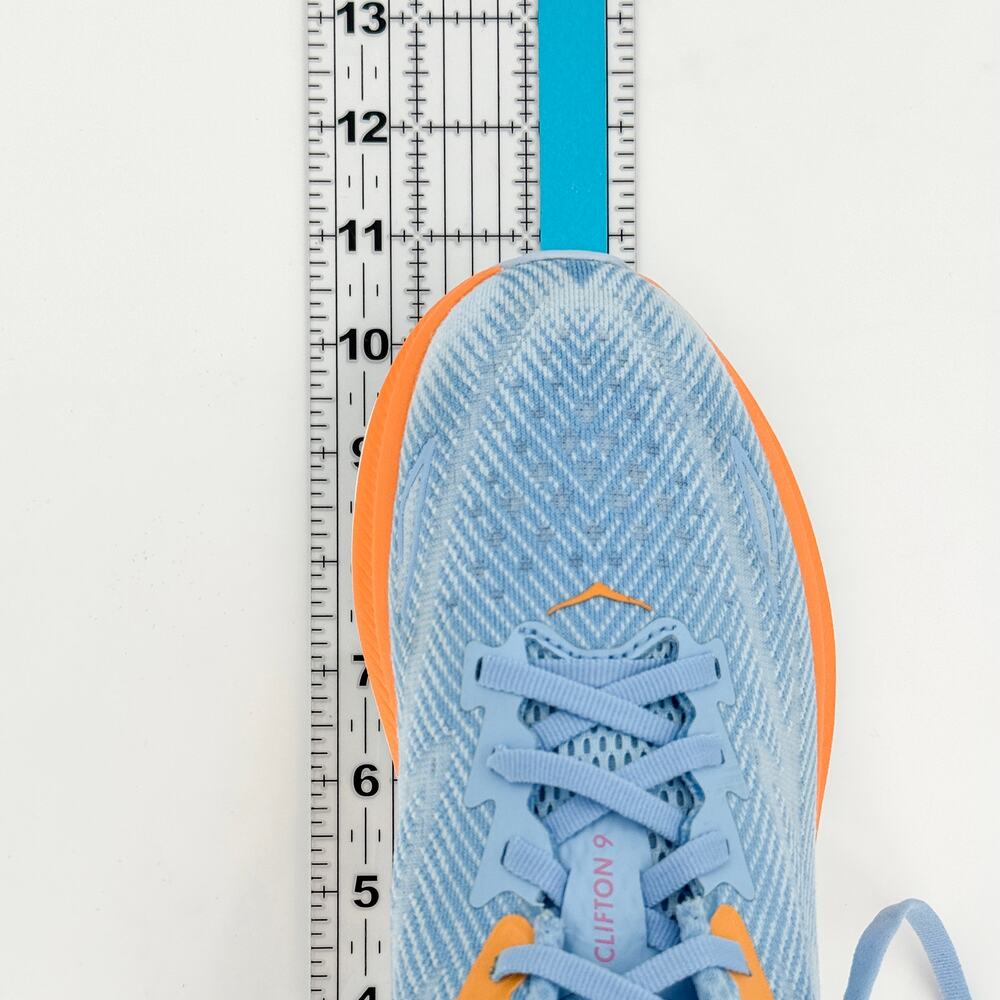 HOKA Clifton 9 Women’s 6.5B Airy Blue Ice Water Orange Running Sneakers 1127896 - Picture 12 of 14